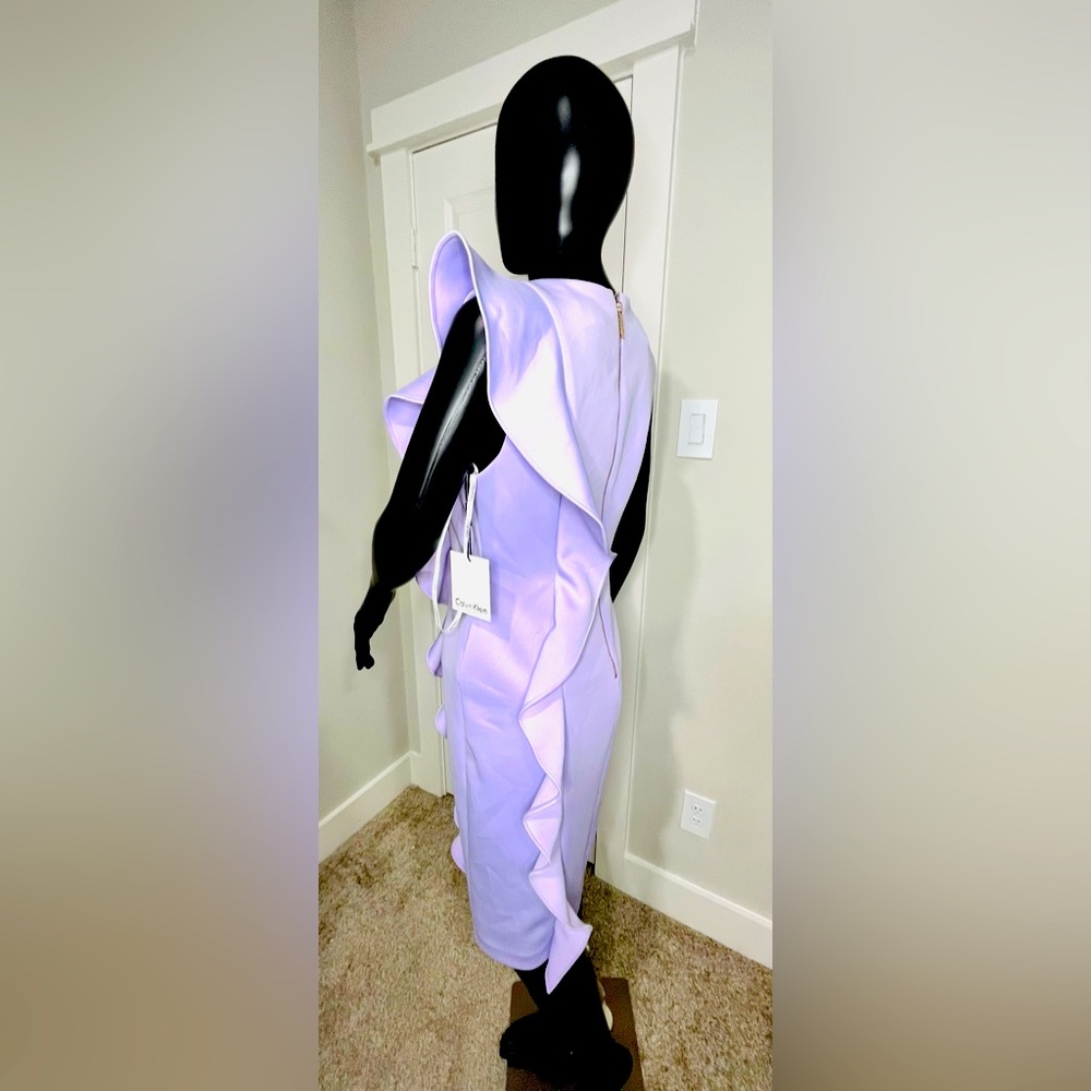 Brand New! Lavender Calvin Klein dress w/ Ruffle perfect for office,church,date